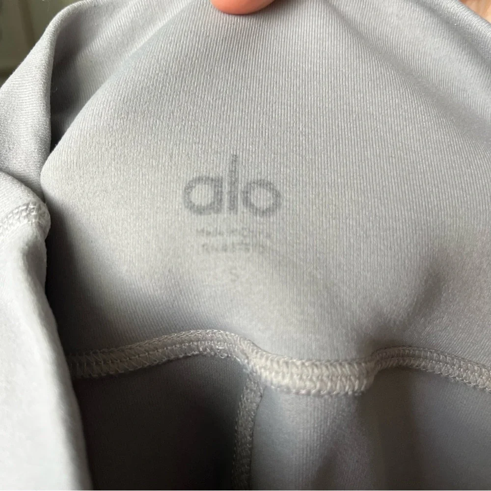 ALO Yoga Moto Leggings Small Gray High Rise Full Length Biker Yoga Athleisure